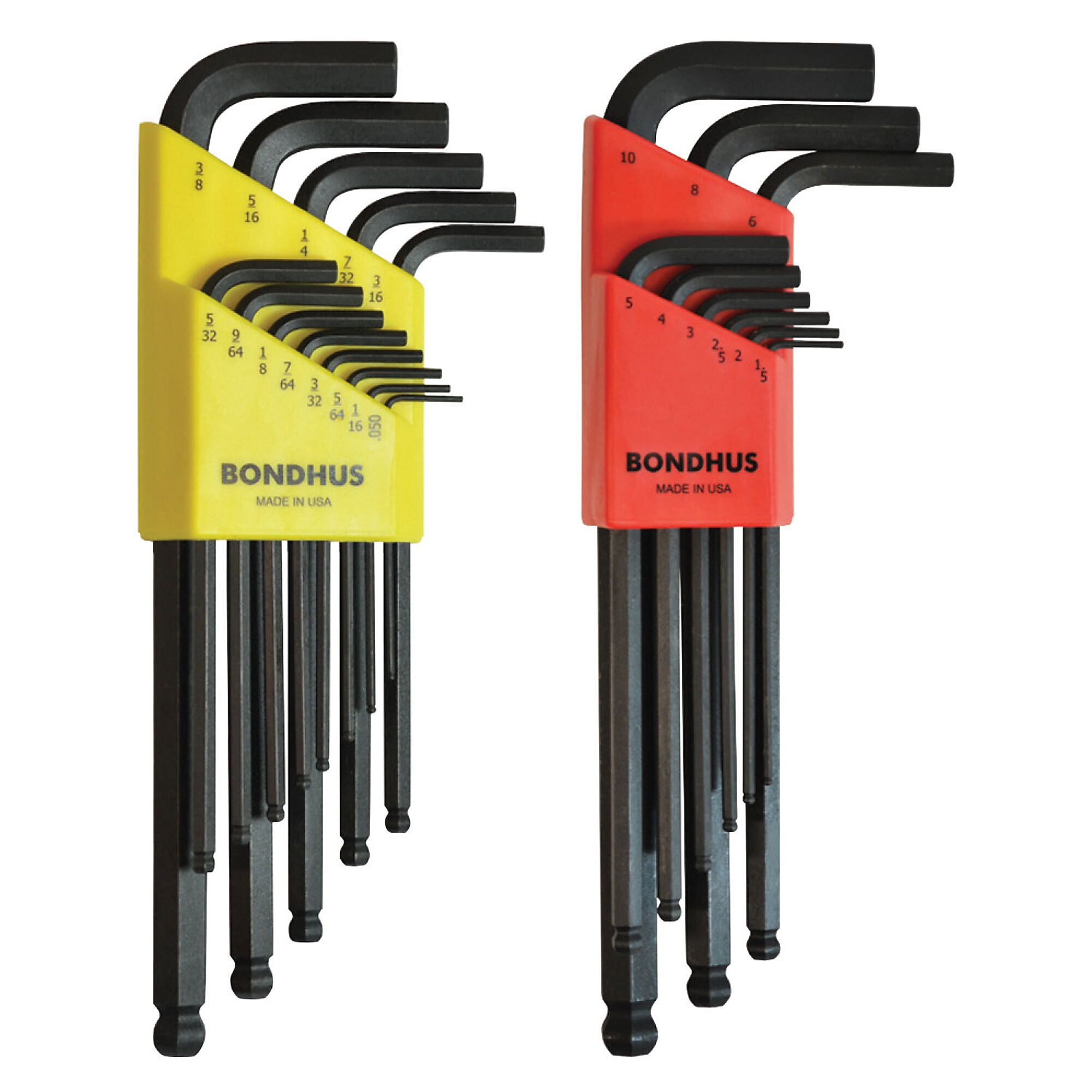 Bondhus Ball End Inch and Metric L-wrench Sets, .050-3/8" and 1.5-10mm, Model 20199